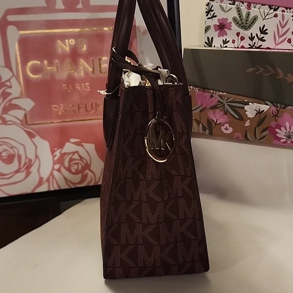 Michael Kors Two-Tone Dark Burgundy and Mauve mini crossbody satchel.NWT